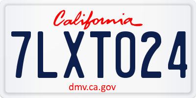 CA license plate 7LXT024