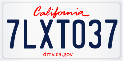 CA license plate 7LXT037