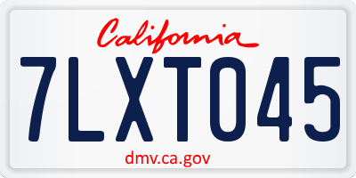 CA license plate 7LXT045