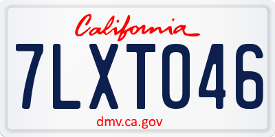 CA license plate 7LXT046