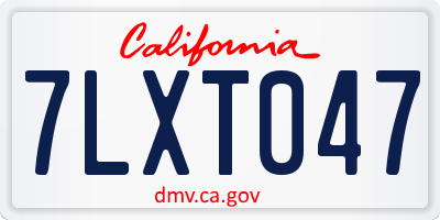 CA license plate 7LXT047