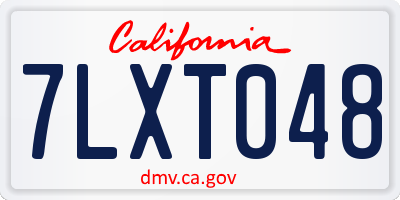 CA license plate 7LXT048