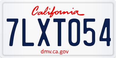 CA license plate 7LXT054
