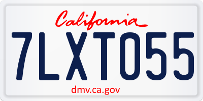 CA license plate 7LXT055