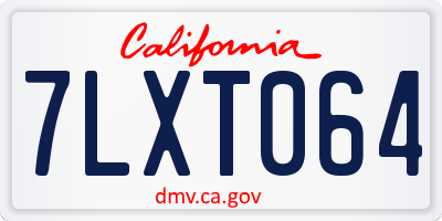 CA license plate 7LXT064