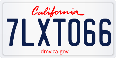 CA license plate 7LXT066