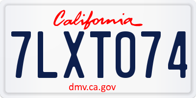 CA license plate 7LXT074
