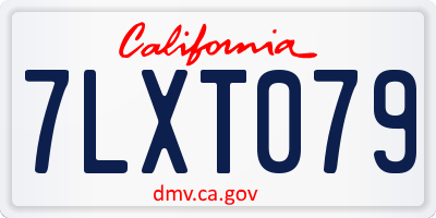 CA license plate 7LXT079