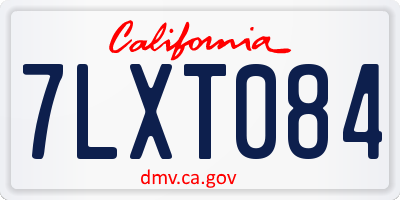 CA license plate 7LXT084