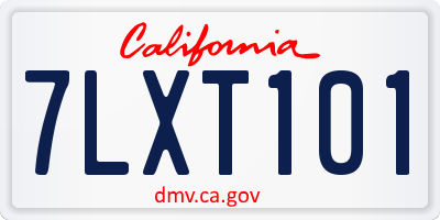 CA license plate 7LXT101