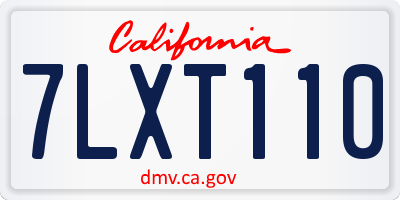 CA license plate 7LXT110