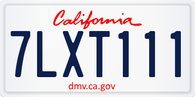 CA license plate 7LXT111