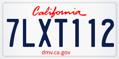 CA license plate 7LXT112