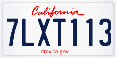 CA license plate 7LXT113
