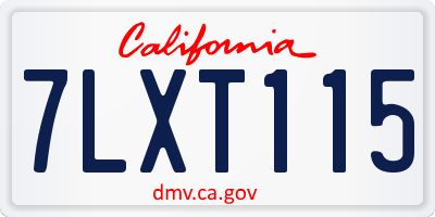 CA license plate 7LXT115
