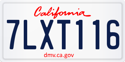 CA license plate 7LXT116
