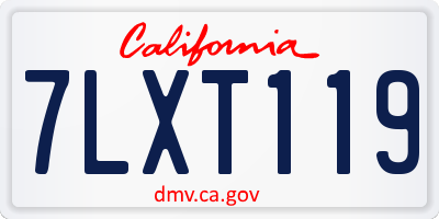 CA license plate 7LXT119