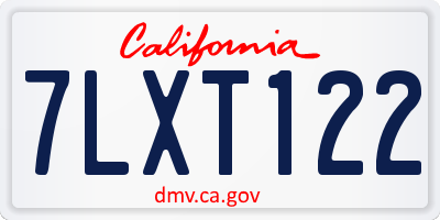 CA license plate 7LXT122