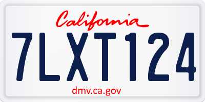 CA license plate 7LXT124