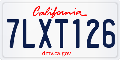 CA license plate 7LXT126