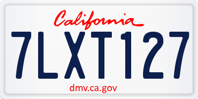 CA license plate 7LXT127