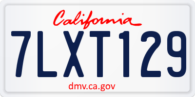 CA license plate 7LXT129