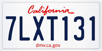 CA license plate 7LXT131