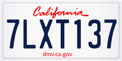 CA license plate 7LXT137