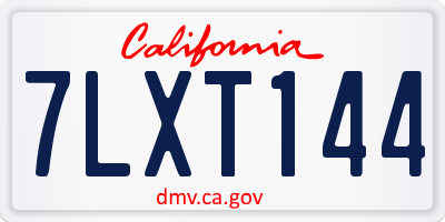 CA license plate 7LXT144