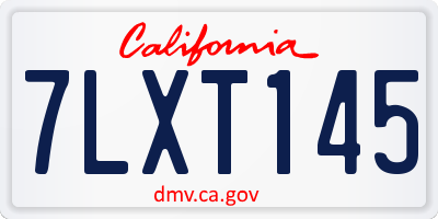 CA license plate 7LXT145