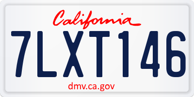 CA license plate 7LXT146