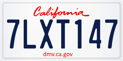 CA license plate 7LXT147