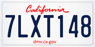 CA license plate 7LXT148