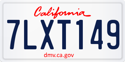 CA license plate 7LXT149