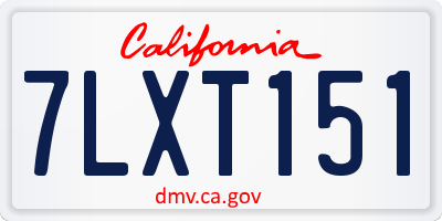 CA license plate 7LXT151