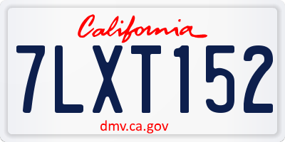 CA license plate 7LXT152