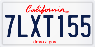 CA license plate 7LXT155