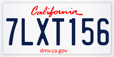 CA license plate 7LXT156
