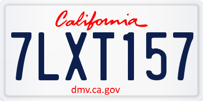 CA license plate 7LXT157
