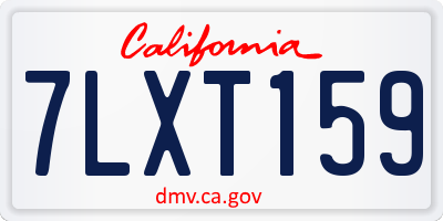 CA license plate 7LXT159