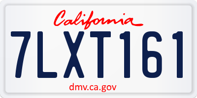 CA license plate 7LXT161