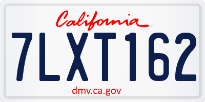 CA license plate 7LXT162