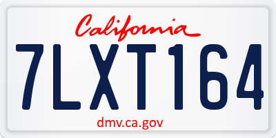 CA license plate 7LXT164