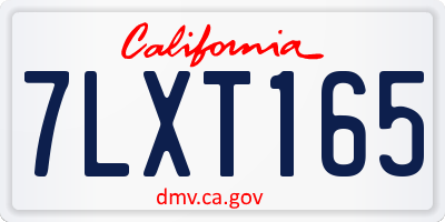 CA license plate 7LXT165
