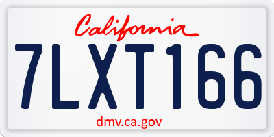 CA license plate 7LXT166