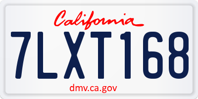 CA license plate 7LXT168