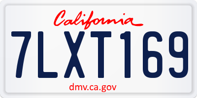 CA license plate 7LXT169