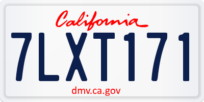 CA license plate 7LXT171