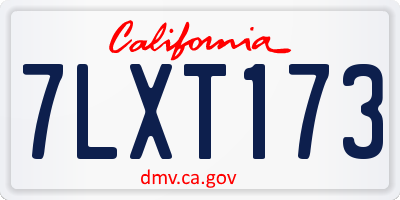 CA license plate 7LXT173