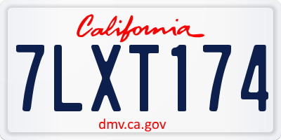 CA license plate 7LXT174